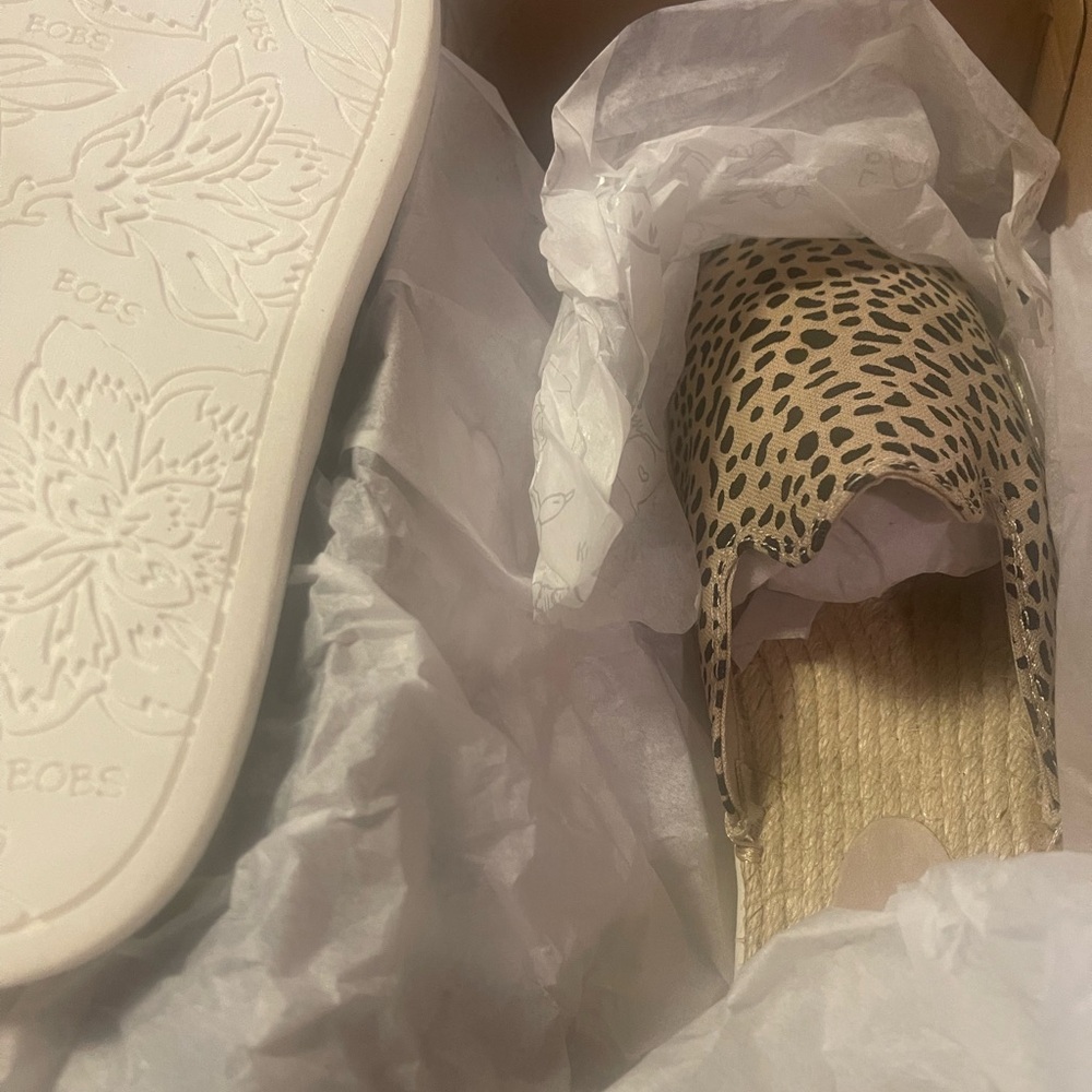 BOBS from Skechers Leopard Print Slip-On Mule in Tan and Black - Picture 3 of 4
